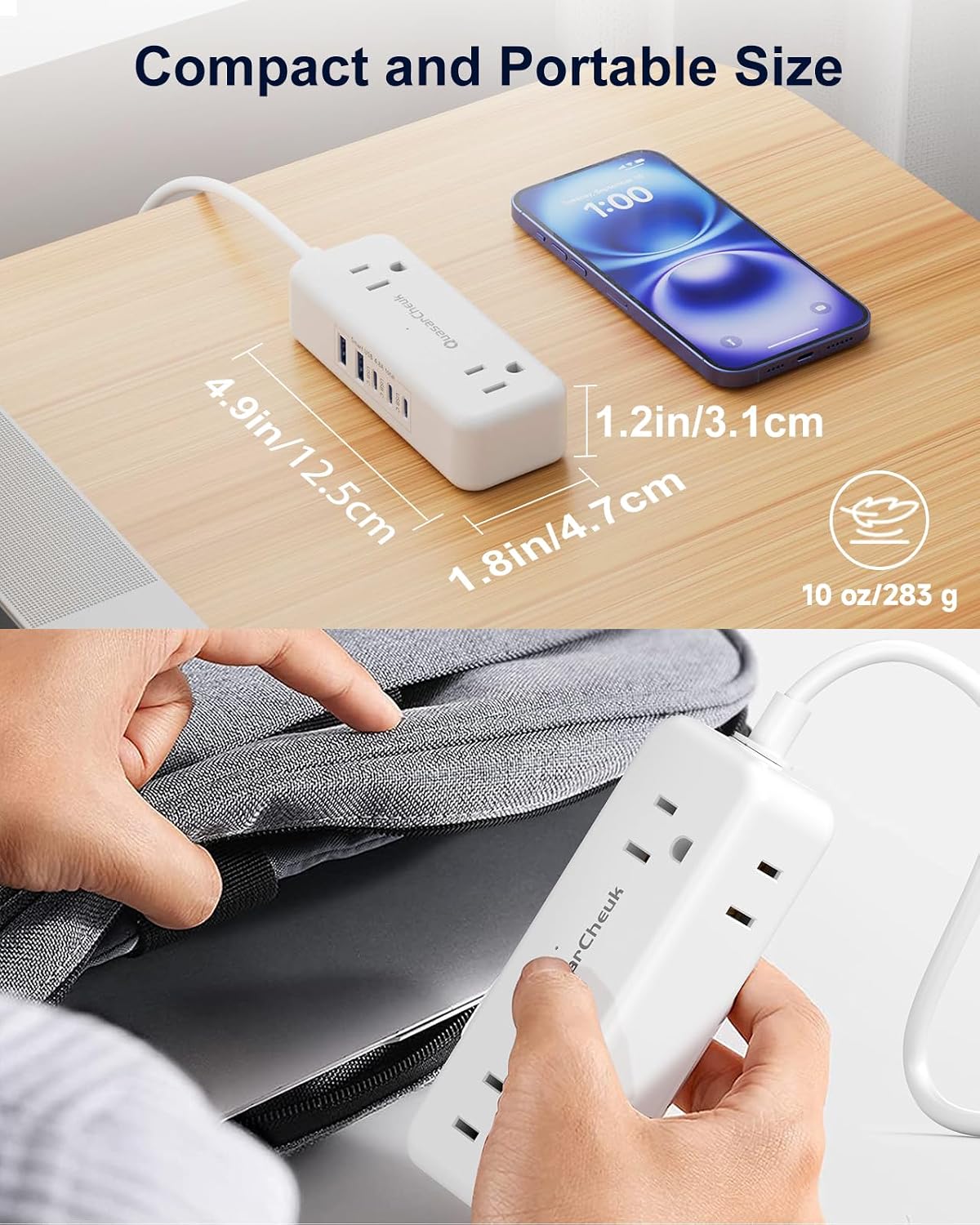 Australia Power Plug Adapter - New Zealand Power Adapter with 4 American Outlets 5 USB (3 USB-C) Total 24W, Type I Plug Adapter and Outlet Converter for US to Australia, AU, Argentina, China, 4FT