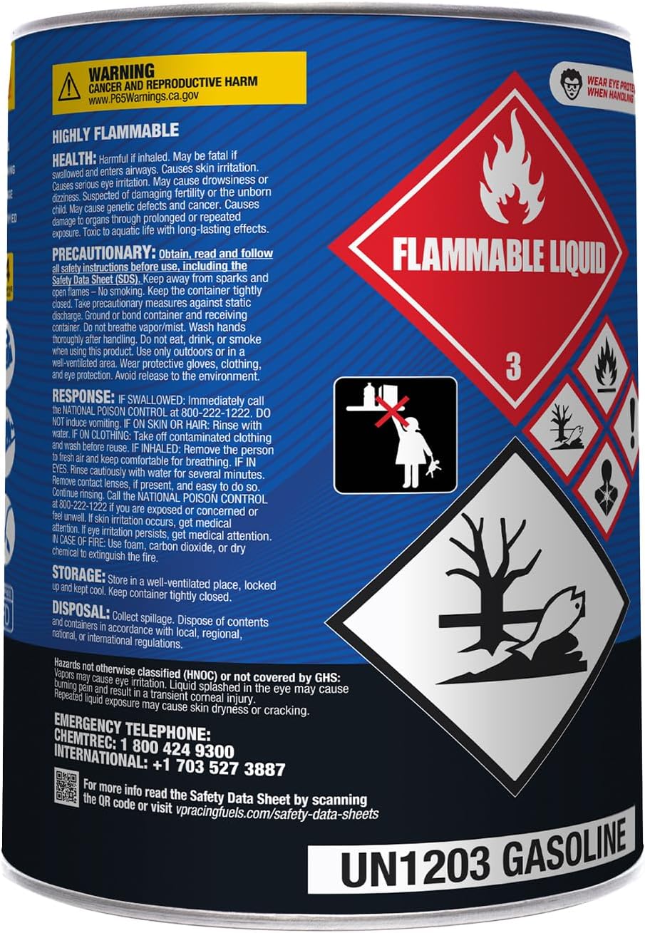 VP Racing Fuels 6232, Ready to Use, 50:1 Premixed 2-Cycle Small Engine Fuel (SEF) - 5 Gallon