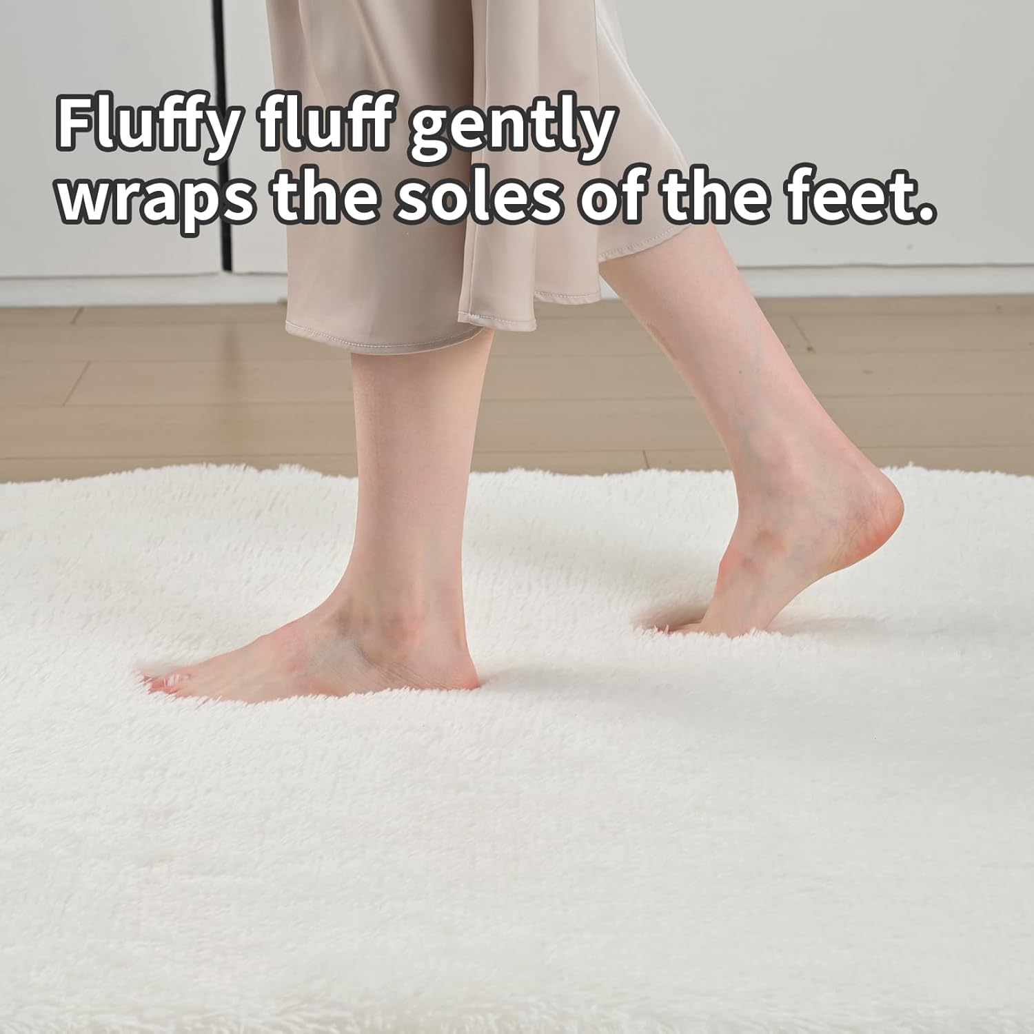 RUGIXE 2×6 feet White Washable and Foldable, Girls' Bedroom, Fluffy Circular Area Rug, Living Room, Nursery, Dormitory, Classroom, Teenagers