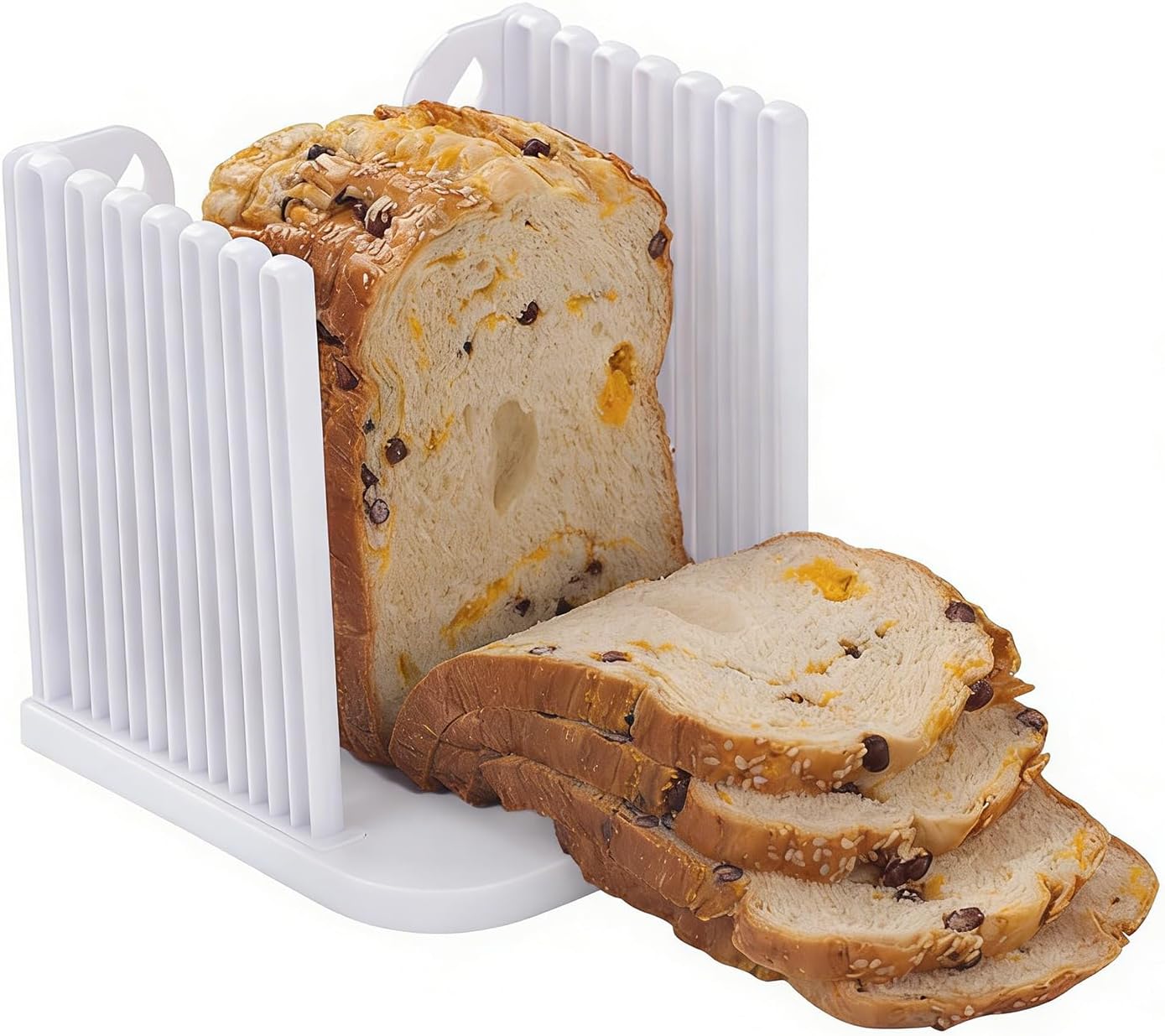 Bread Slicer for Homemade Bread, Adjustable Bread Slicer Guide Foldable Toast Slicer Cutting Guide for Bread Cutter Plastic Bread Loaf Slicing for Kitchen