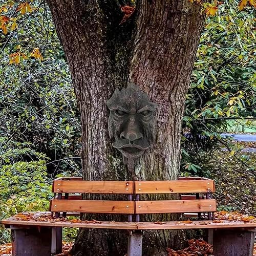 Miniatura 6 de Decoración de caras de árbol al aire libre, características faciales falsas, decoración de patio, jardín, estatua de árbol, decoración de jardín,