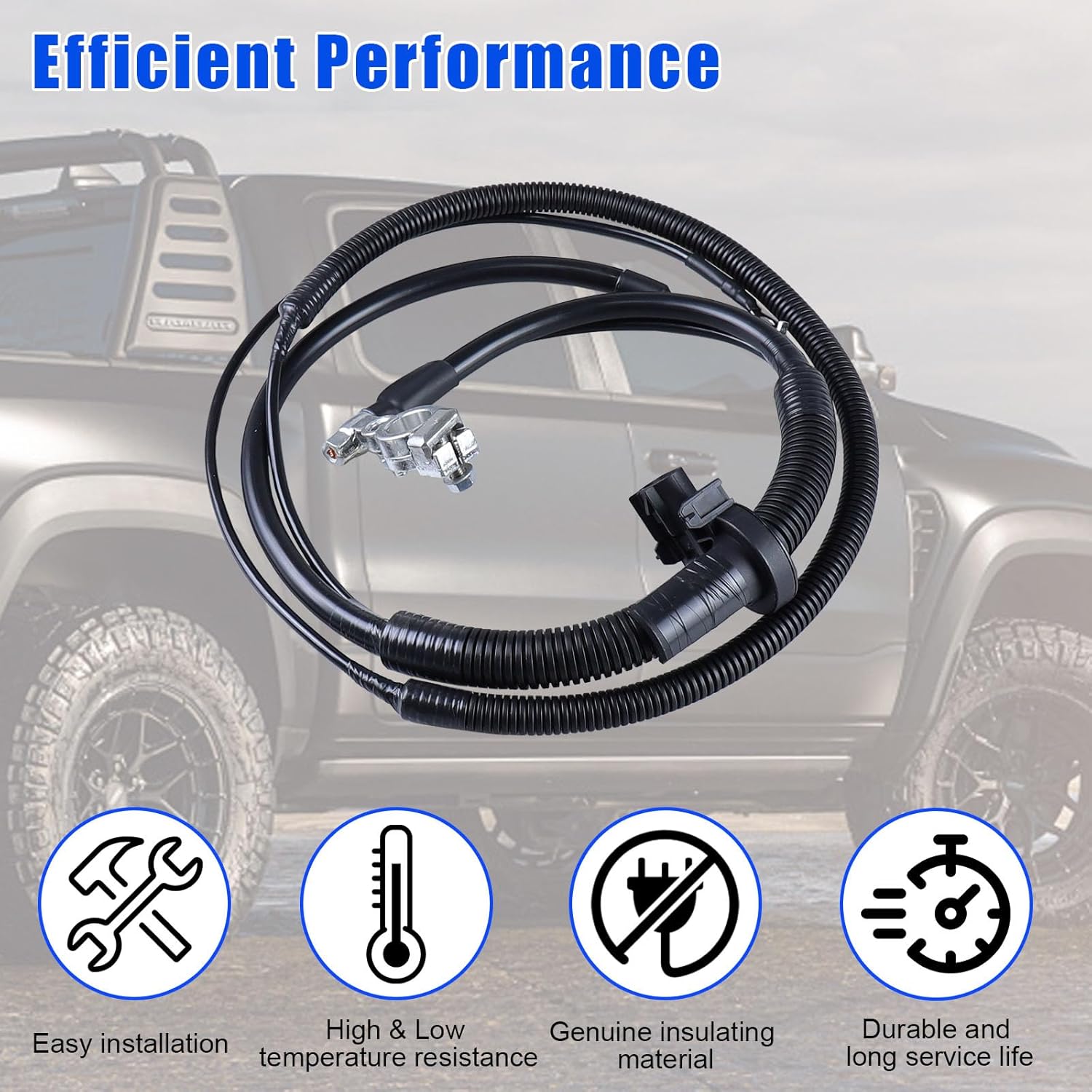Negative Battery Cable Compatible with Cadillac Escalade 2007-2014 & for Chevrolet Silverado 2007-2013 & for GMC Yukon 2006-2014 Replace 22846471 20967455