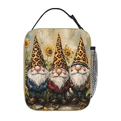 Sunflower Gnome Lunch Bag Lunch Box Women Men Lunchbox for Work Travel Picnic Beach Adjustable Strap Insulated Adult