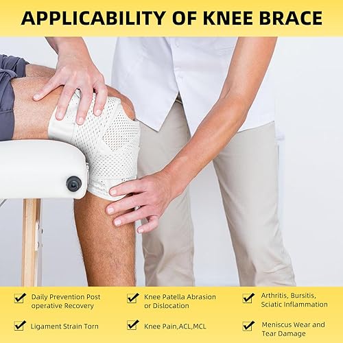 Miniatura 7 de New Updates - Rodillera deportiva de compresión para mujeres y hombres, con estabilizadores de doble cara, soporte de rodilla para aliviar el dolor