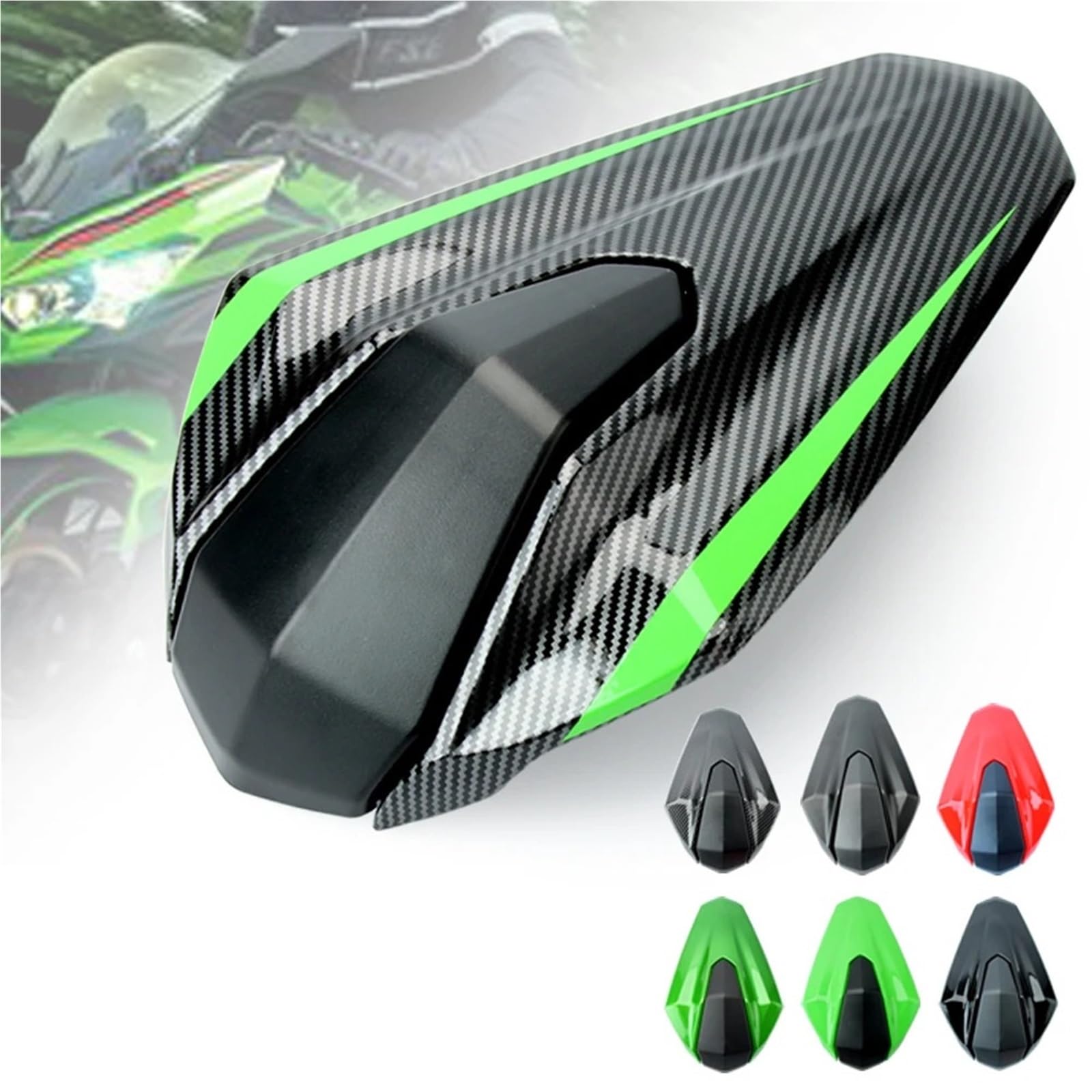 przednia owiewka Pasuje do Kawasaki Z400 Ninja 400 Motocykl Tylny pasażer Pokrowiec na siedzenie Owiewka Osłona siedzenia(Carbon)