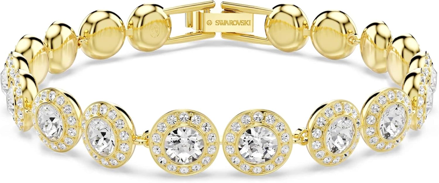 Swarovski Una Angelic set, Set (3), Round cut, Clear, Gold-tone Finish