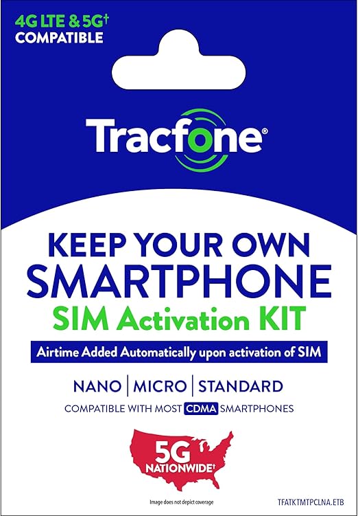Tracfone Prepaid Sim Card Kit (Universal) Cell Phones