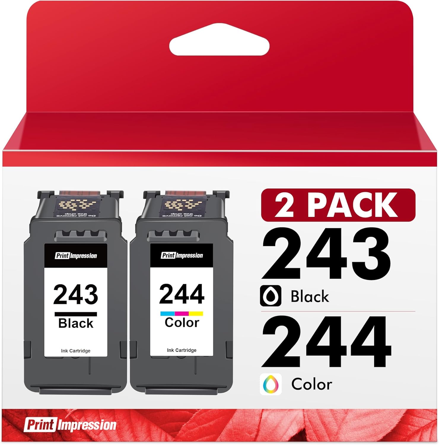 PG-243/CL-244 Ink Multi Pack Replacement for Canon 243 and 244 Ink Cartridges Compatible for Pixma TR4520 TR4522 MX492 MX490 TS302 TS202 TS3320 TS3322 MG2520 MG2522 MG2525 Printer (1 Black,1 Color)