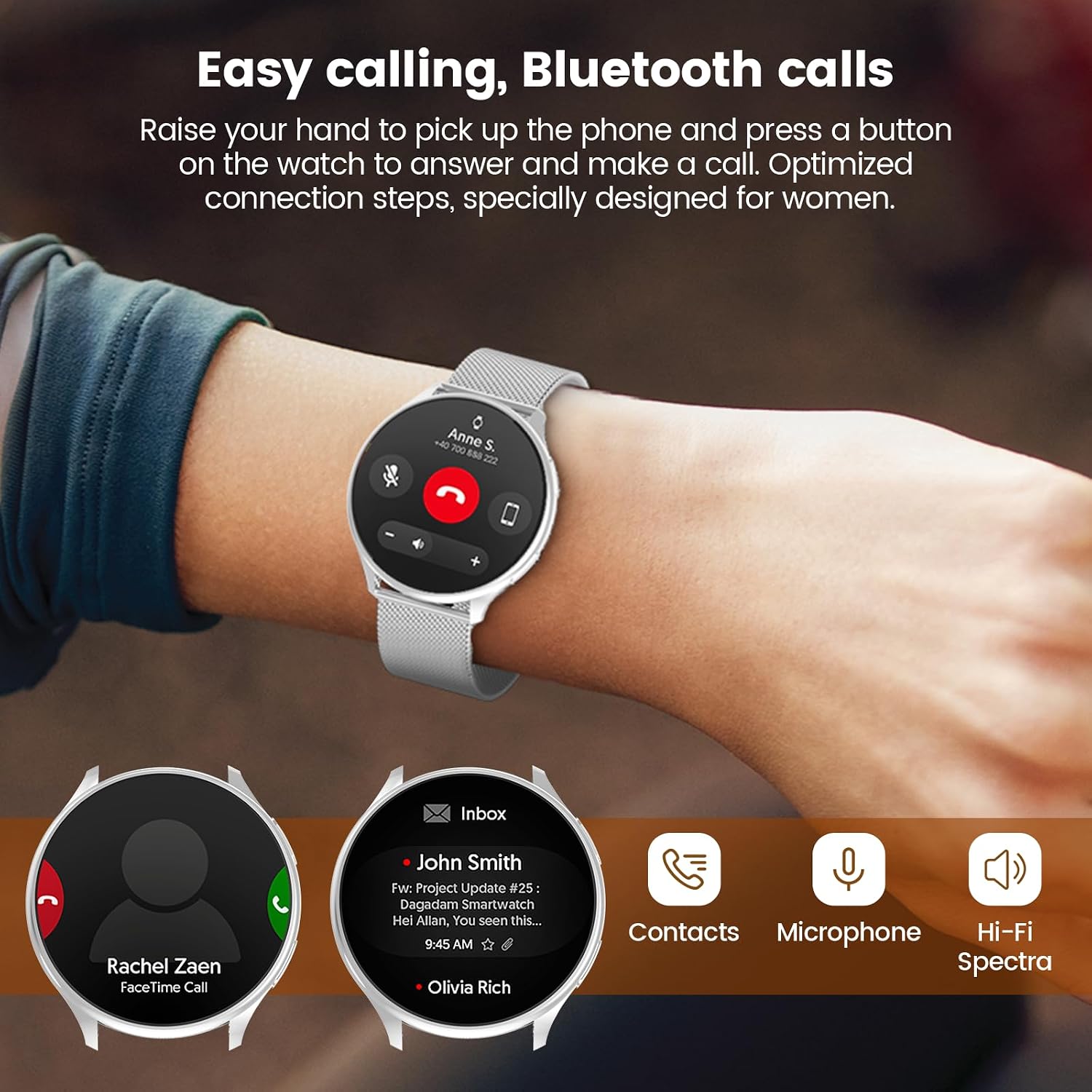 Smart Watches for Women, 1.39" Fitness Tracker with Heart Rate, SpO2, Blood Pressure, Sleep Monitor, Make & Answer Calls, 110+ Sport Modes, Compatible with iPhone & Android (Silver)