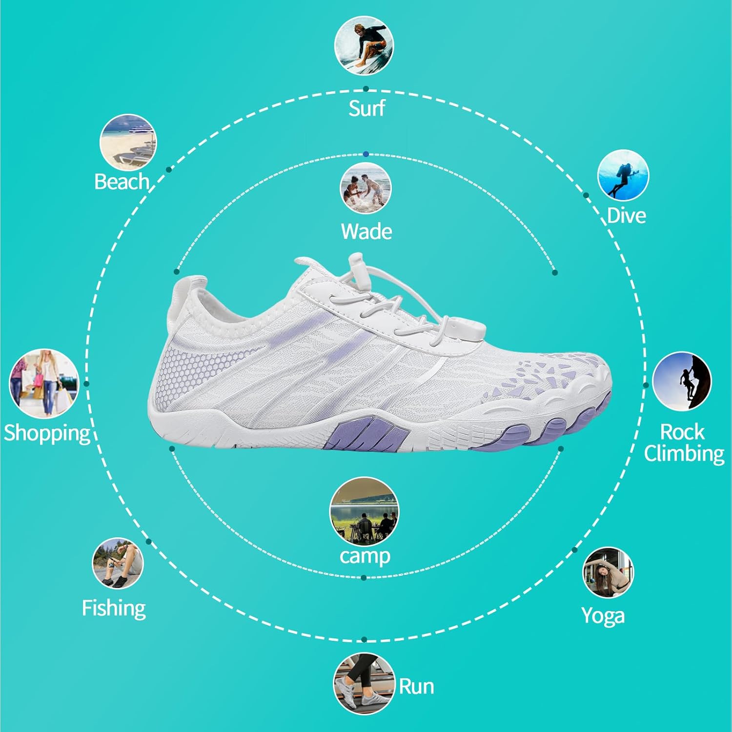 Hike Barefoot Shoes for Women Men, New Barefoot Footwear, Non-Slip Water Shoes,Breathable Non-Slip Footwear Wide Toe - Image 3