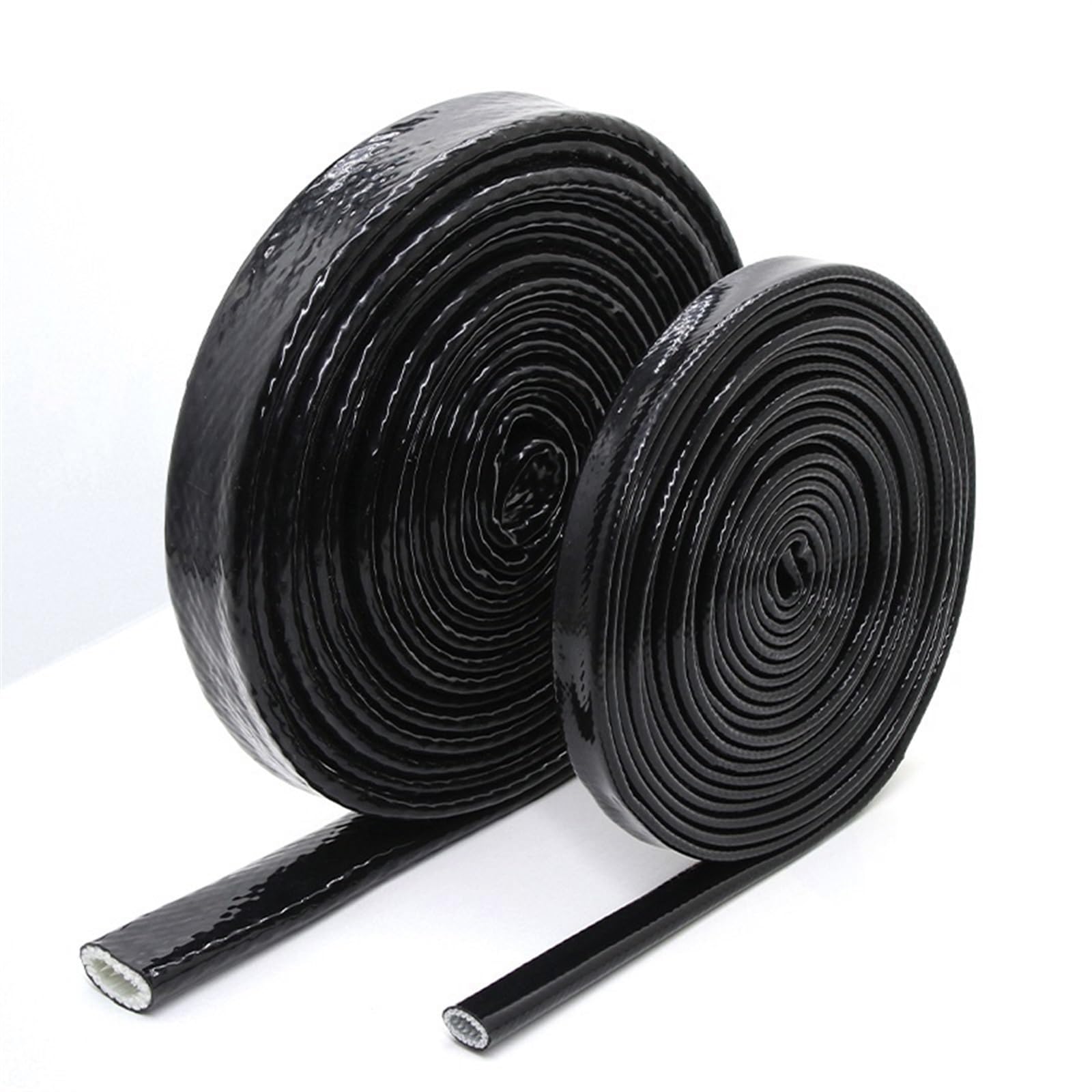 Kabelkanal 1/5 m Durchmesser, 4–30 mm, hochtemperaturbeständiges Glasfaserrohr, mit Silikonharz beschichtete, aus Glasfaser geflochtene, feuerfeste Hülse(Black,20MM_5 Meters)