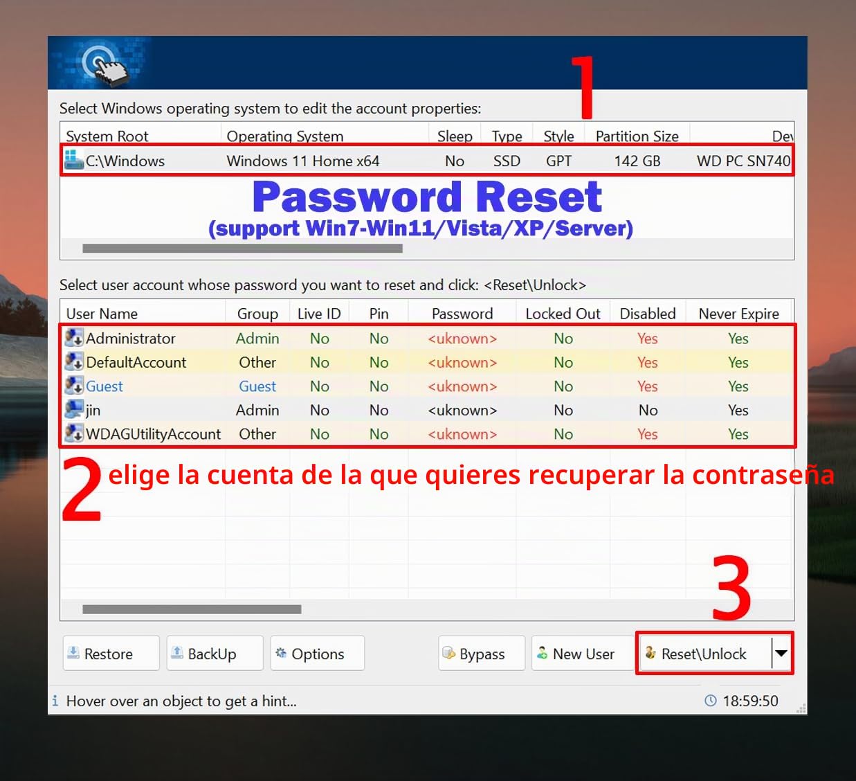 64 GB – Controlador USB 3.2 con arranque para Windows 11/10/7, restablecimiento de contraseña, unidades de red (WLAN y LAN), no requiere TPM, reinstalación, recuperación de Windows, soporta UEFI y