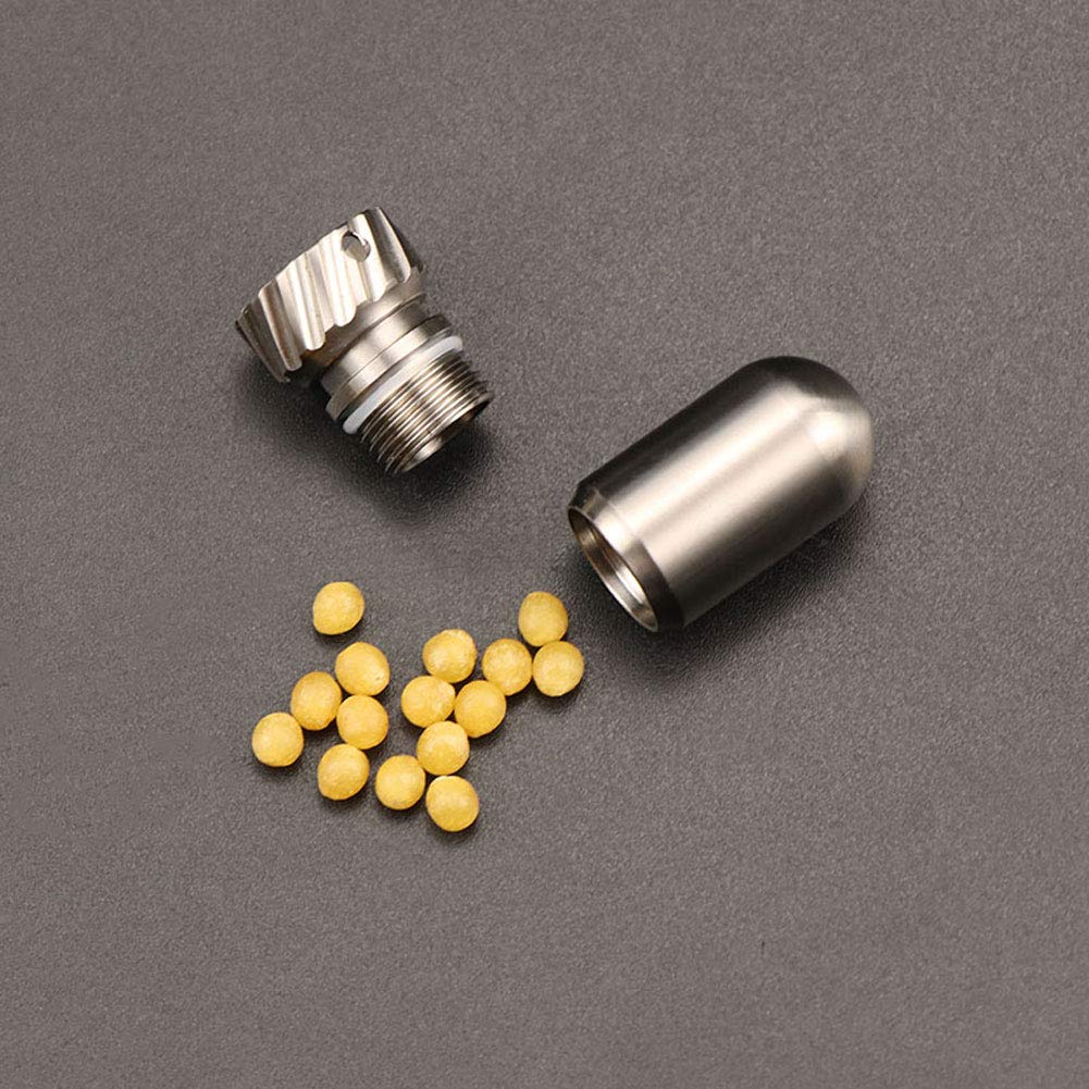 Y-only Mini Pillendose Schlüsselanhänger Titan Anhänger, Wasserdicht antibabypille Box, Outdoor Tablettendose Notfall-Kapsel für Wandern Camping Klettern,3pack