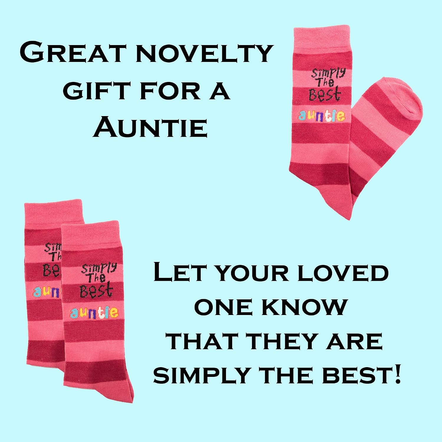 Simply The Best Auntie Socks Casual Novelty Christmas Birthday Gifts