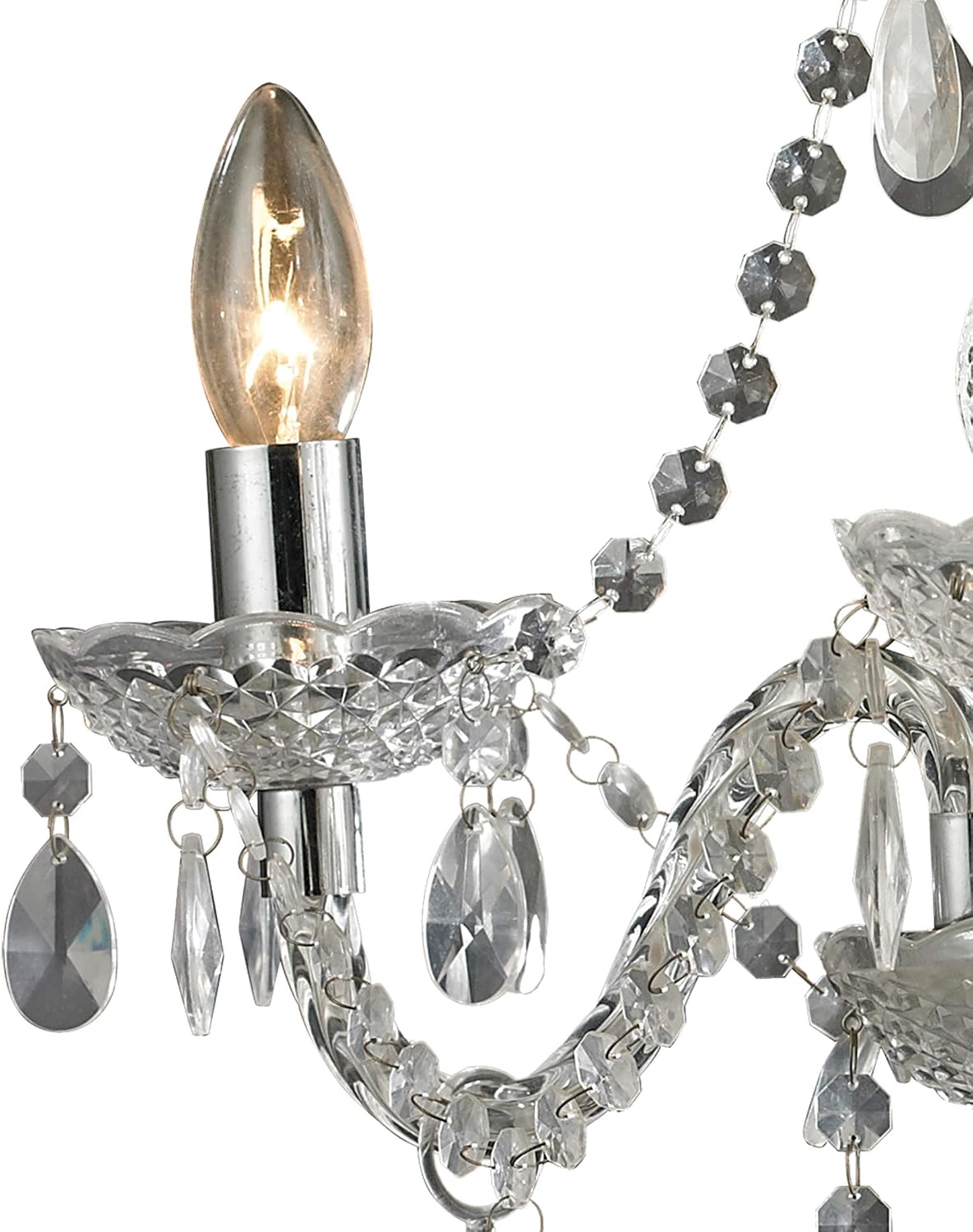 Elk Home Theatre 3-Light Chandelier - in Clear Finish, 16-Inch Wide, Traditional Style