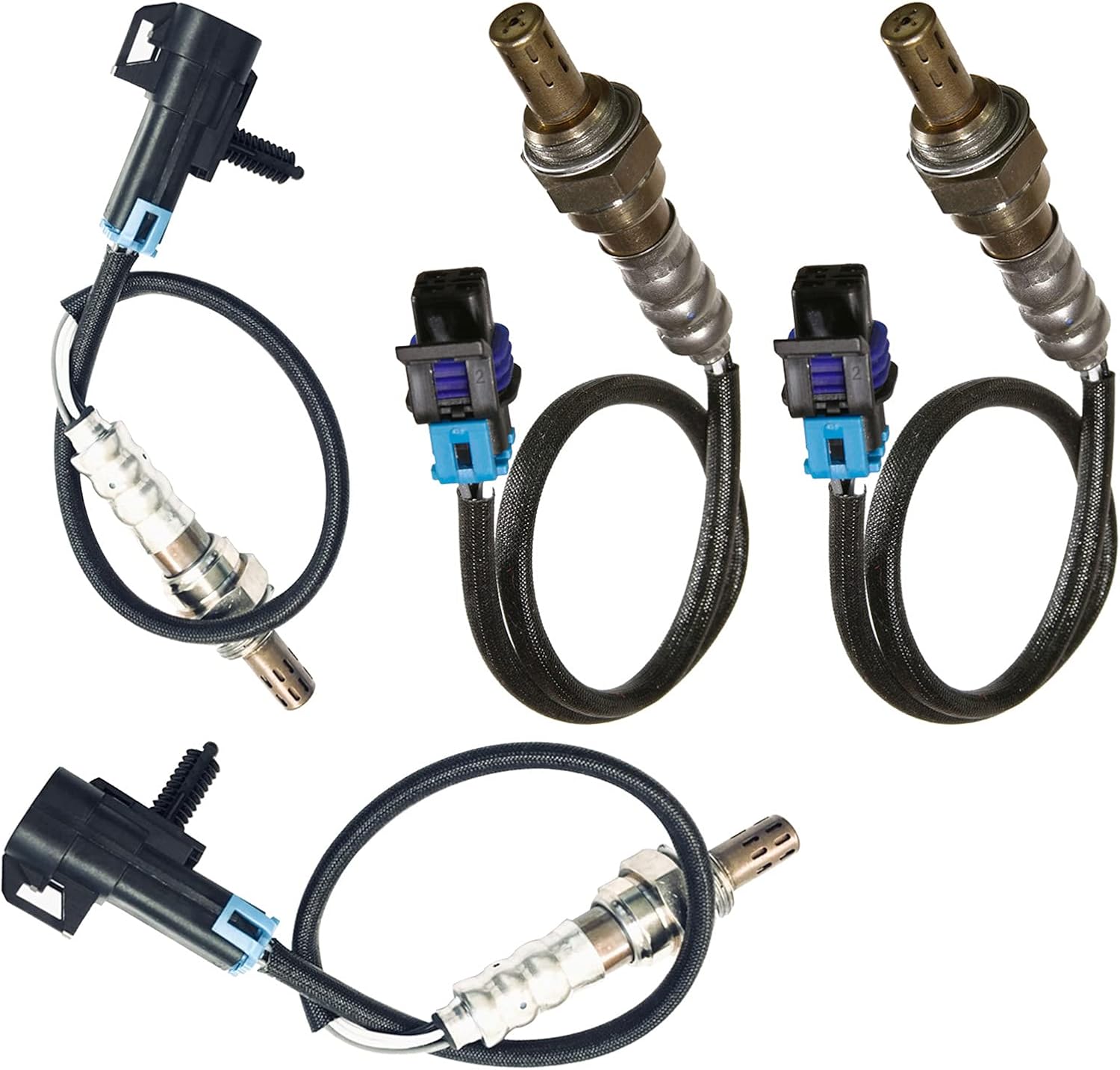 MAXFAVOR 2Pcs Upstream and 2Pcs Downstream Oxygen O2 Sensor Replacement for 2008-2013 Chevy Silverado 1500 GMC Sierra 1500 4.3L,for 2008 2009 Hummer H2 6.2L O2 Sensor 234-4337 x2 234-4258 x2