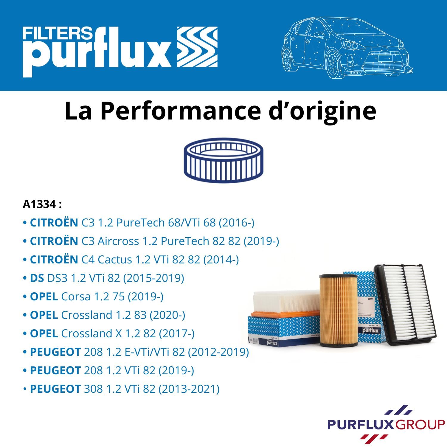 A1344 PURFLUX Filtre à air 144 mm, Cartouche filtrante | AUTODOC prix et avis