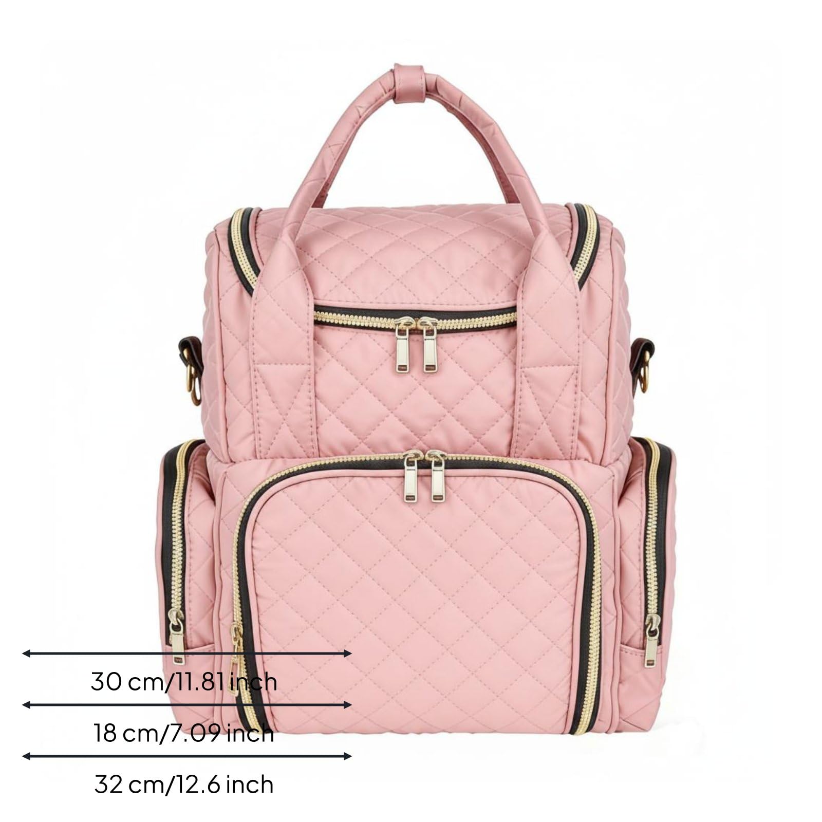 Amagogo Makeup Organizer Borsa Trucco Organizer Cosmetici Beauty Case Portatile Borsa da Toilette in Poliestere Trapuntato con per Pennelli E Smalti a Doppio, Array, Rosa
