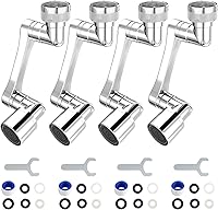 Vista 9 de Extensor de grifo giratorio de 1080° con 2 funciones, extensión de fregadero giratoria resistente, brazo robótico giratorio universal, extensión