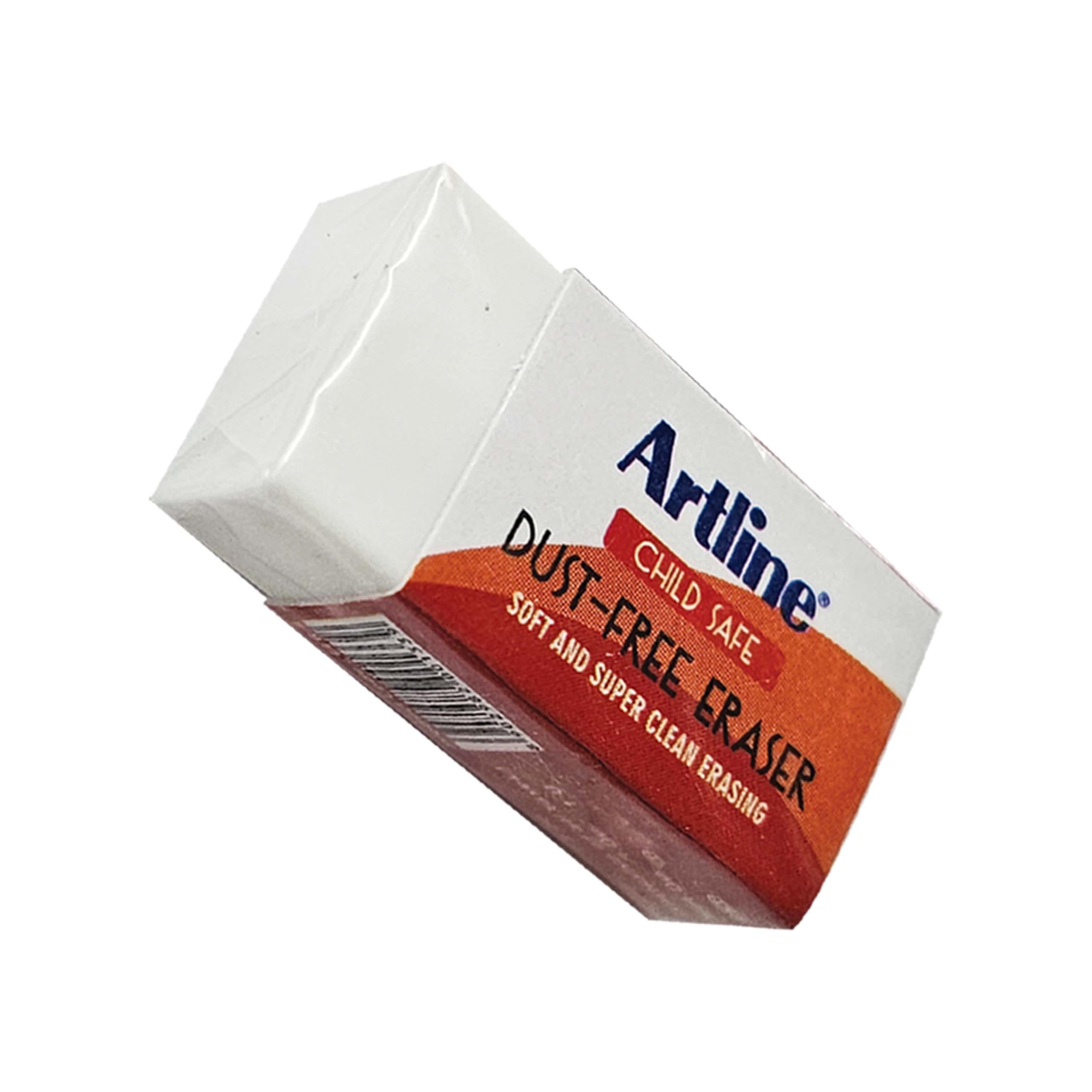 Artline Dust-Free Cube Erasers, Medium, White, Pack of 20, Soft Clean Pencil Rubber - Image 4