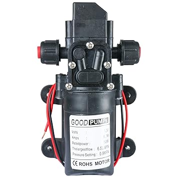 Amarine Made 12V Water Pressure Diaphragm Pump 6.5 L/MIN 1.7 GPM 80W Self Priming RV Booster Sprayer Pump Micropump for Caravan/RV/Boat/Marine