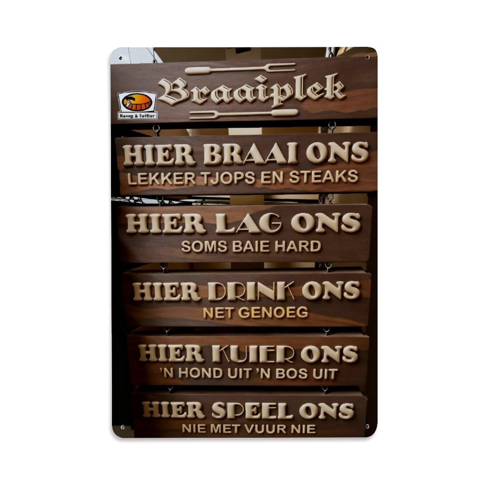 Braai Spot Here We Grill Tasty Chops Vintage Metal Tin Sign Retro Wall Decor, Bar Garage Cafe Kitchen Home Wall Art Poster Decoration 8x12inches