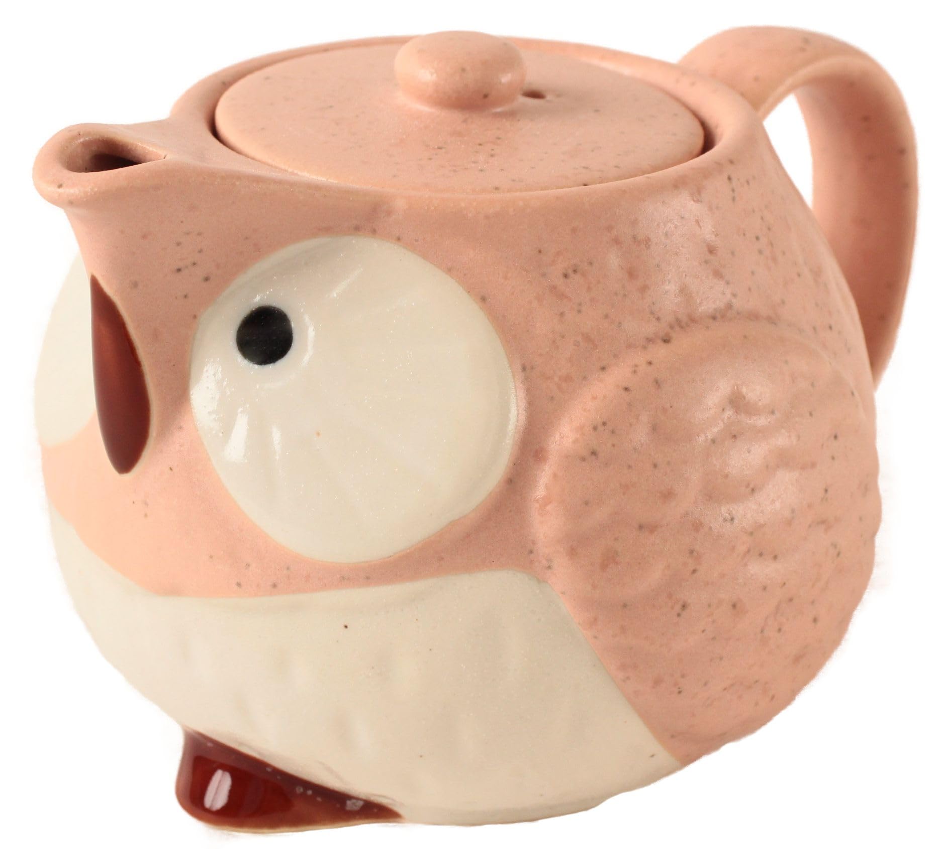 Mino ware CPK104 - Teiera giapponese in ceramica a forma di gufo Kyusu, realizzata in Giappone (importazione giapponese), CPK104 (rosa garofano)