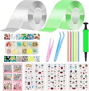 Nano Tape Bubble kit for Kids,2 Roll Bubble Tape,Balloons Nano Tape Bubbles Kit Nano Bubble Tape Nano Tape Kit Nano Tape Squishy Kit Bloonie Bubble White Bulk Bubble for Kids (Green + Transparent)