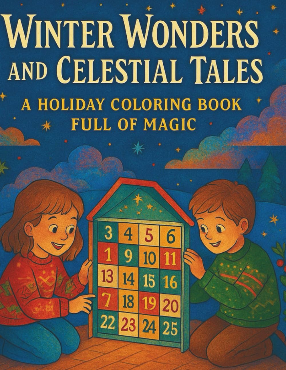 Winter Wonders and Celestial Tales: A Magical Christmas Coloring Book Full of Magic: A Winter Wonderland of Delightful Coloring Adventures