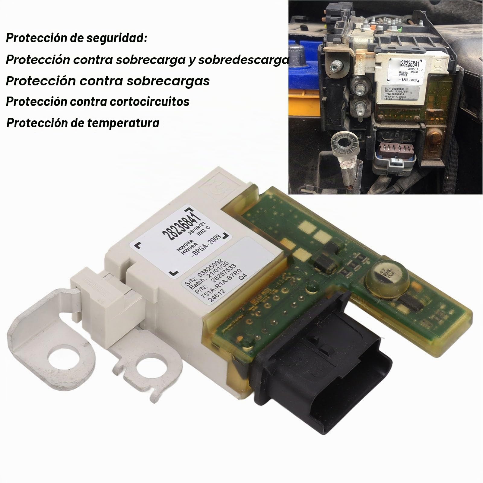 Caja de Fusibles del Administrador de Batería 28257533 Reemplazo de Distribución de Energía Inteligente para 3008 308SW RCZ 5008 Terminal de Batería de la Caja de