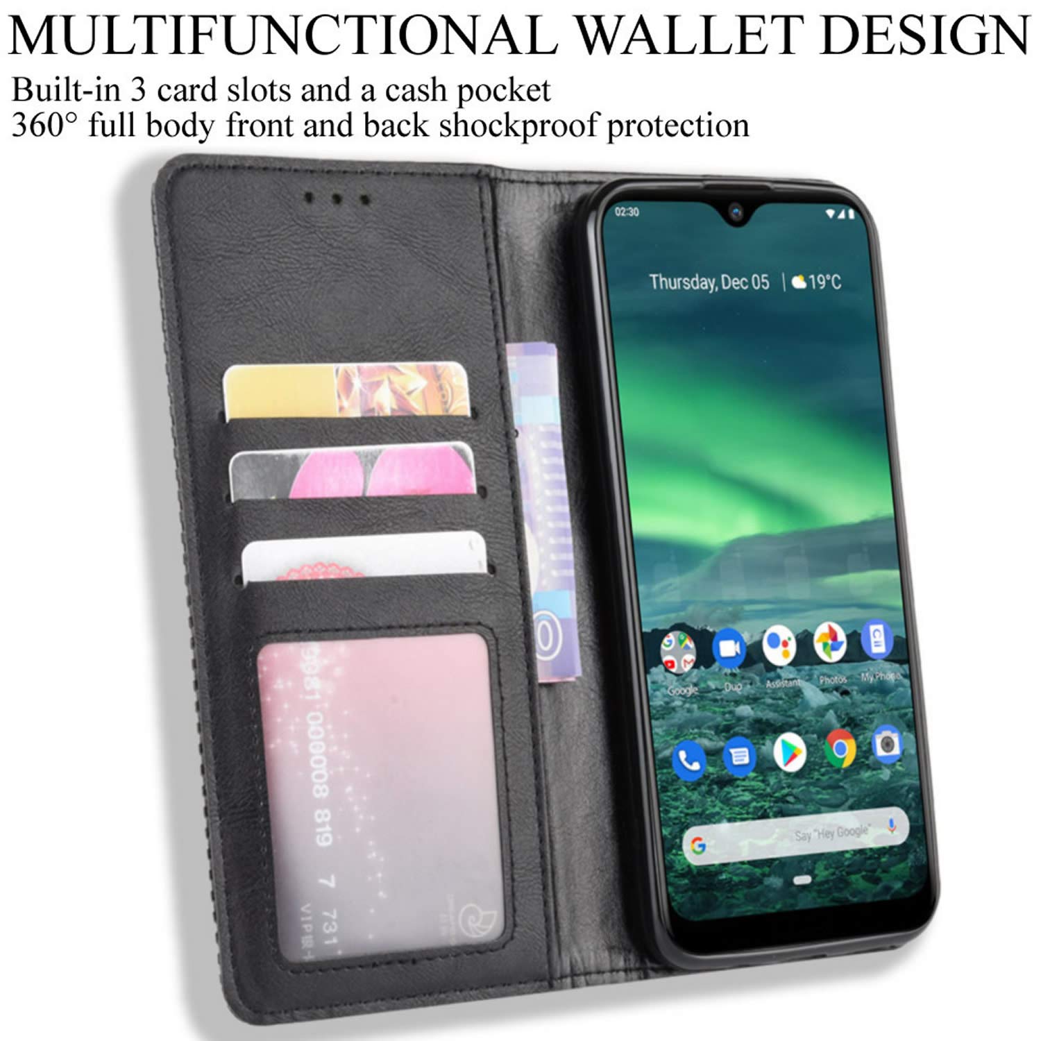 Custodia Portafoglio Per Blackview A60 PRO - Cover A Libro In Pelle PU