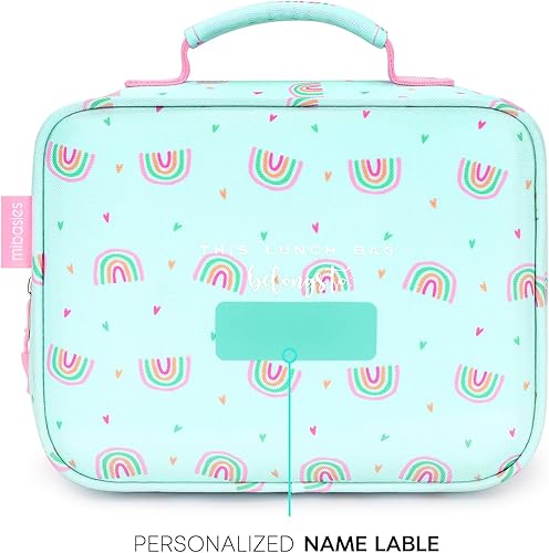 Miniatura 100 de mibasies Lonchera infantil para niñas pequeñas, bolsa de almuerzo aislada y reutilizable para la escuela, fresas surtidas, color rosa Surtido