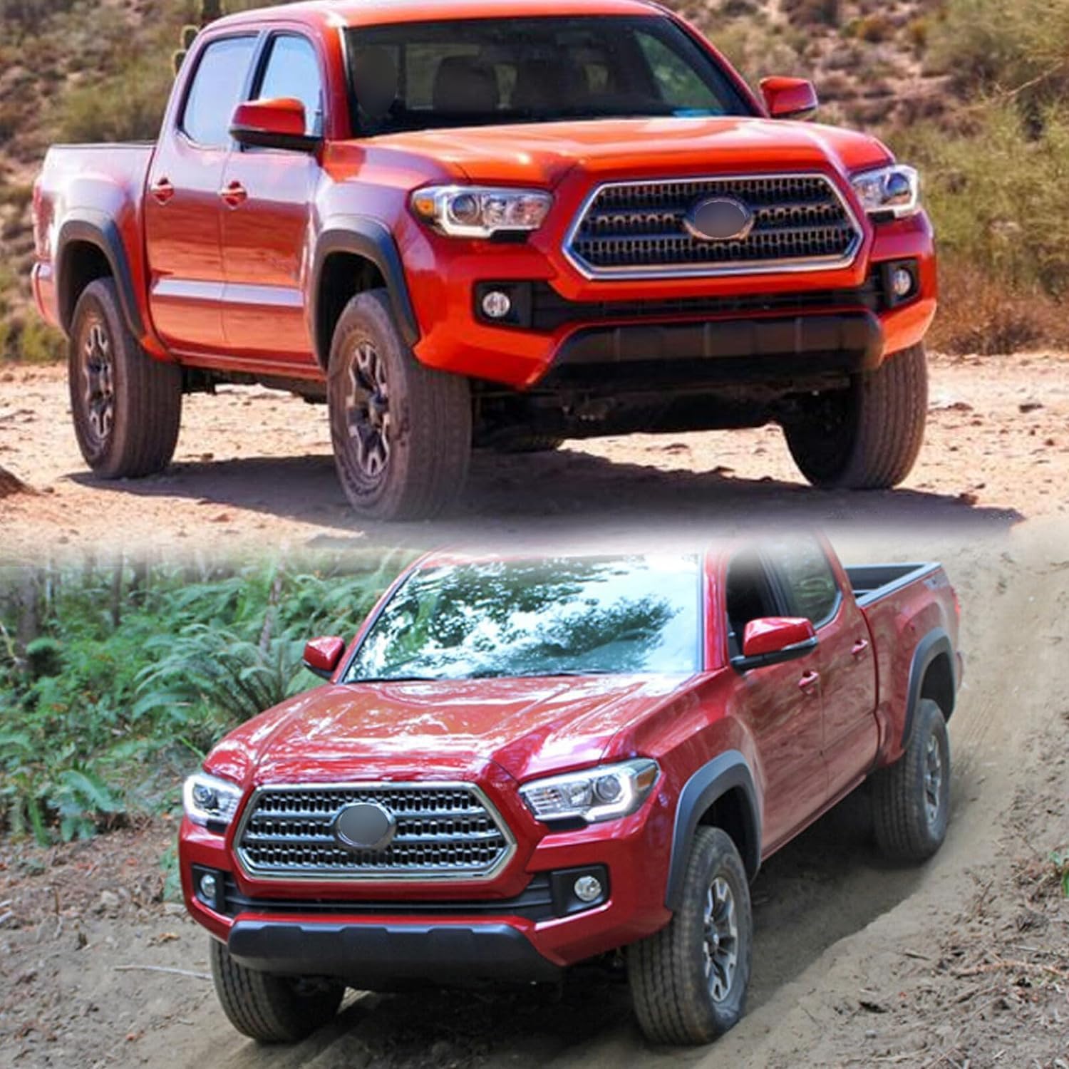 Bewild Front Bumper Upper Grille Chrome & Matte Black Grill For 2016 2017 2018 2019 2020 2021 2022 2023 Tacoma