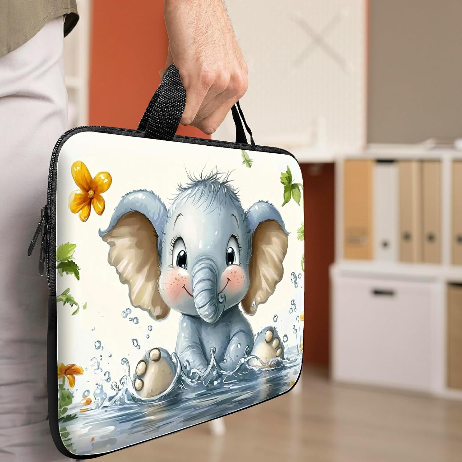 13-15 Inch Laptop Sleeve Bag,Baby Elephant image 5