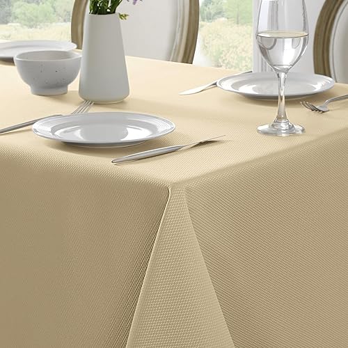 Miniatura 1 de Softalker Mantel rectangular de jacquard, manteles minimalistas con textura brillante, tela resistente al agua, antiarrugas, lavable, para cenas,