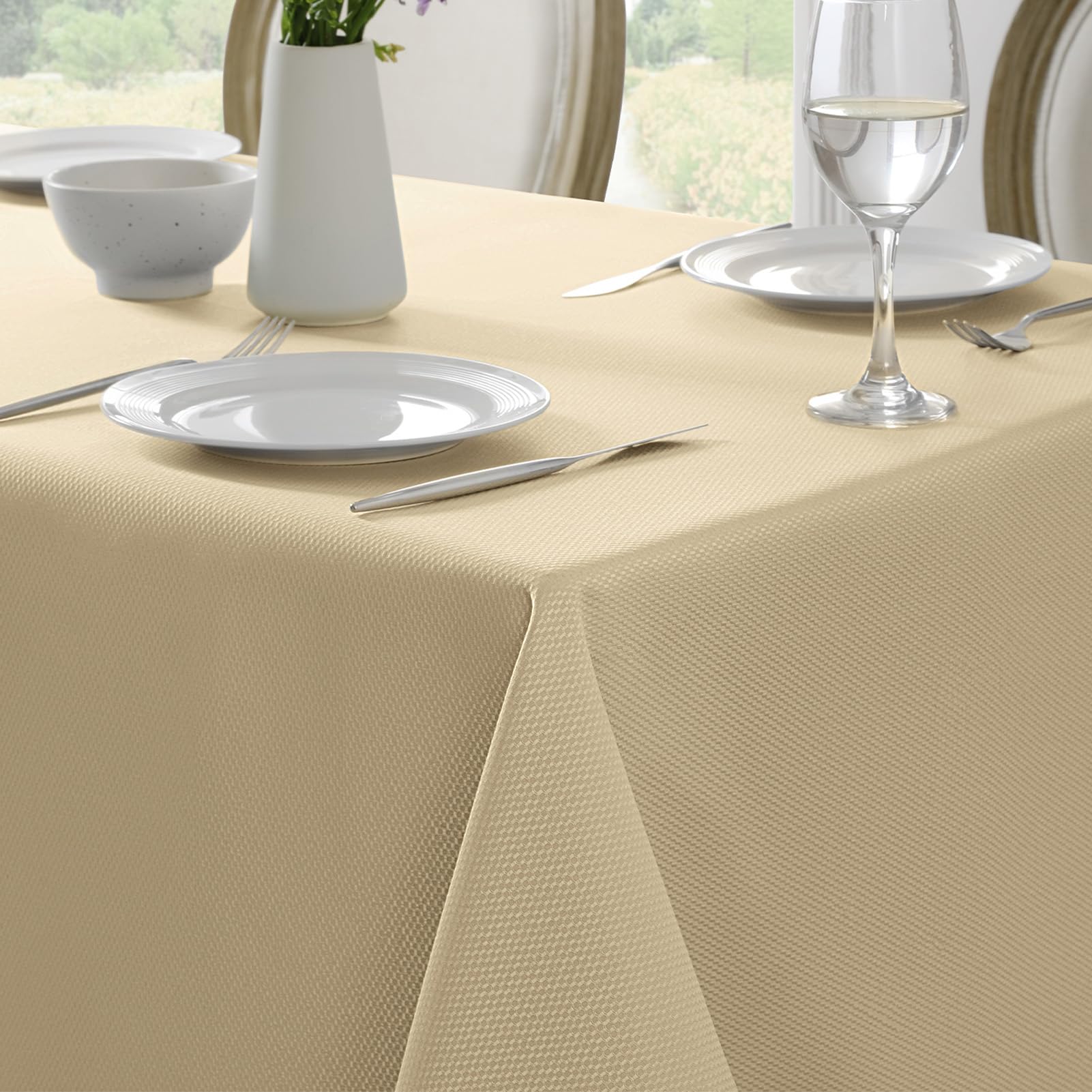Softalker - Tovaglia rettangolare in jacquard con motivo a mulinello, impermeabile, antimacchia, resistente alle pieghe, spessa, per cena, feste, 152,4 x 264,2 cm, colore: verde salvia