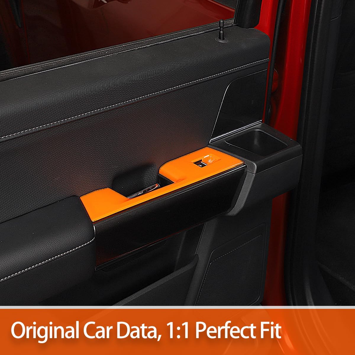 Window Control Switch Panel Sticker Cover Trim for F-150 2021-2026 Orange image 2