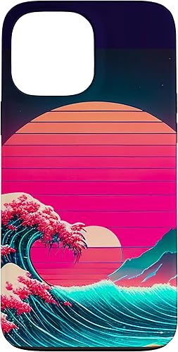 Miniatura 23 de Funda retro para iPhone 12 Mini vaporwave Synthwave Ocean Japanese 80s estilo vintage retro