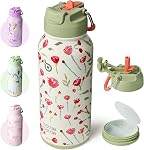 BOTTLE BOTTLE 32oz Insulated Water Bottle Stainless Steel Sport Water Bottle with Straw Dual-use Lid Design for Gym with Pill Box (Stellar Pop)