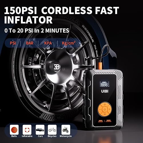 Miniatura 10 de Arrancador de salto X7 con compresor de aire 160PSI, 3500A batería de coche arrancador PD45W carga rápida, inflador de neumáticos portátil de 24000