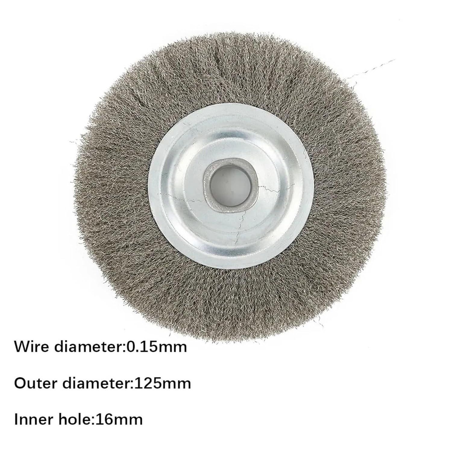 5inch Crimped Stainless Steel Wire Wheel Brush Bench Grinder Abrasive Tool 16mm Hole for Deburring Rust Cleaning Polishing
