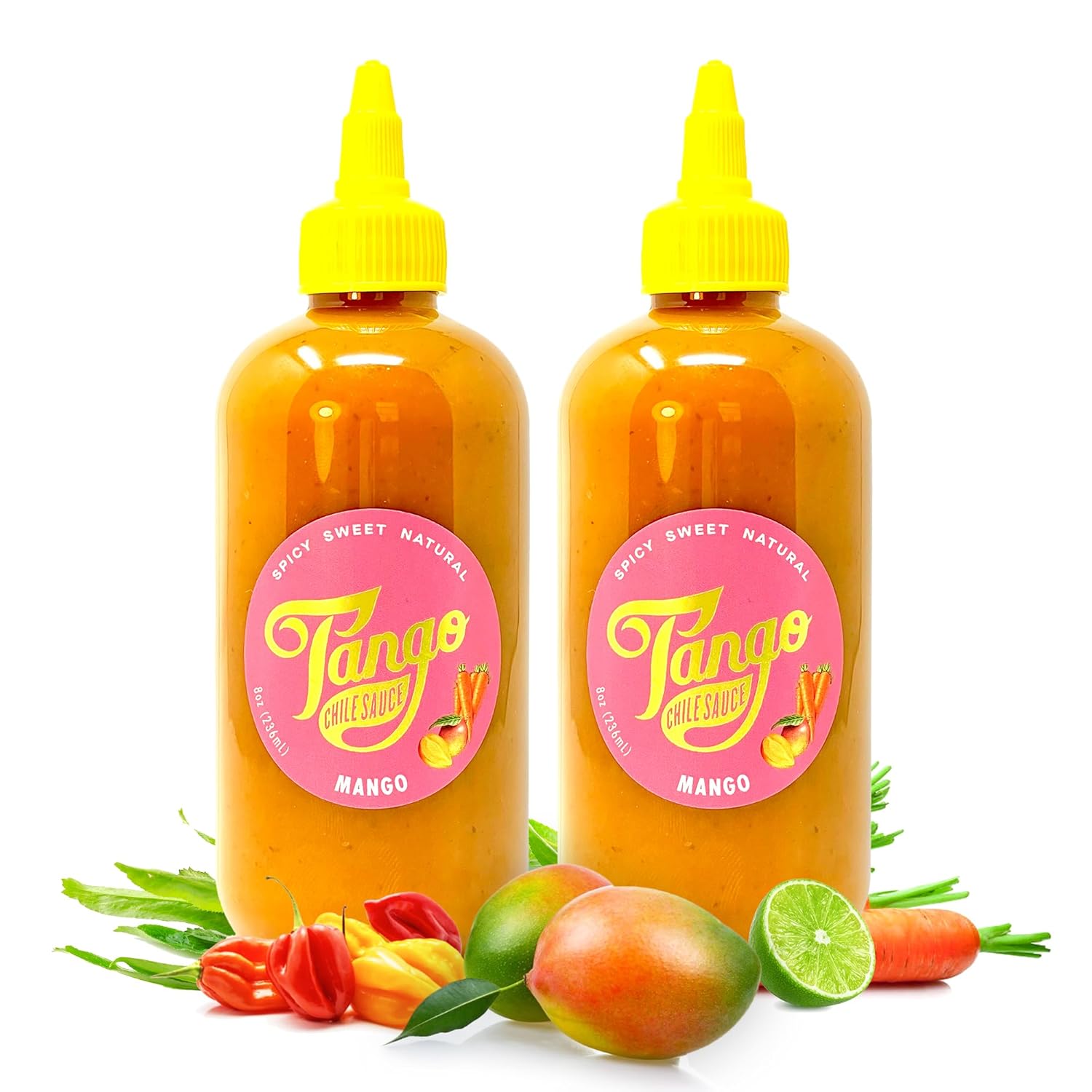 Truffle Tango 2-Pack – Gourmet Black Truffle – Carrot-Based Hot Sauce – Vegan, Gluten-Free, Small Batch – Two 8 oz Bottles