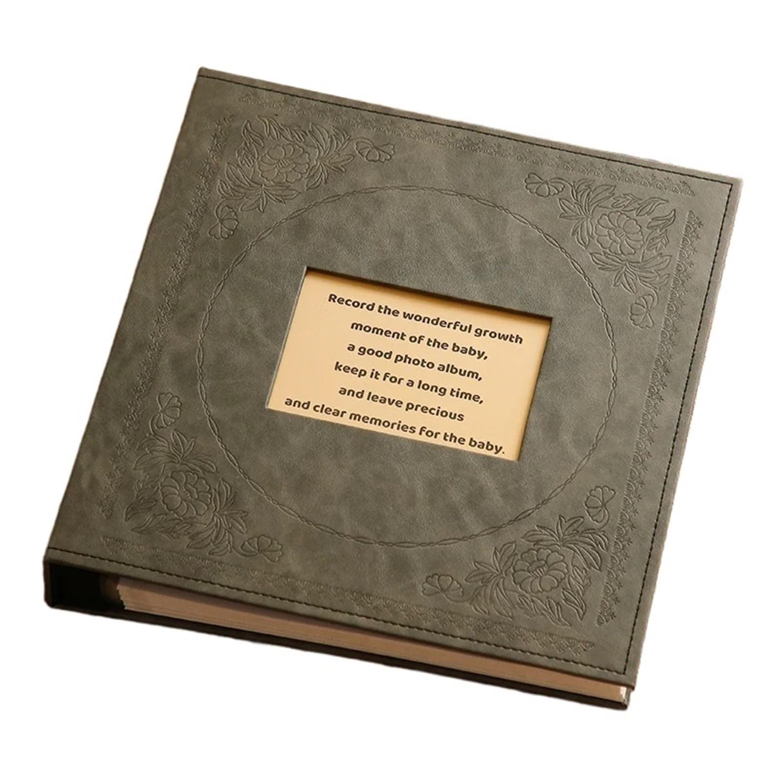 800 Pictures Pockets 5 Inch Photo Album Interstitial Photos Book Case Memory Leather Covers Family Wedding Gift For Wedding(Grey)