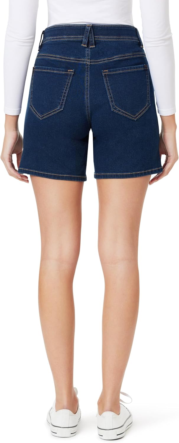Angels Forever Young Women's 360 Sculpt 5" and 7" Inseam Mid Thigh Denim Shorts, Sizes 6-16