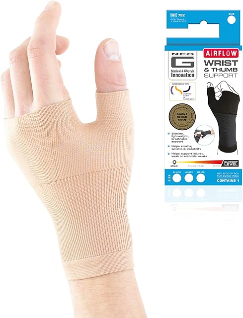 Neo G Wrist and Thumb Support for Arthritis, Joint Pain, Tendonitis, Sprain, Hand Instability - Wrist Support for Sports, Daily Wear  Wrist Brace Multi Zone Wrist Compression Hand Support - M - Beige