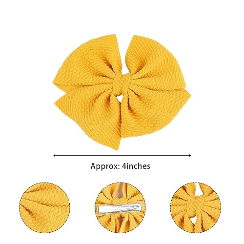 Miniatura 2 de CÉLLOT 40 lazos para el pelo de 4 pulgadas, pinzas para el pelo de cocodrilo para bebés, niñas y niños pequeños, accesorios fotográficos para el