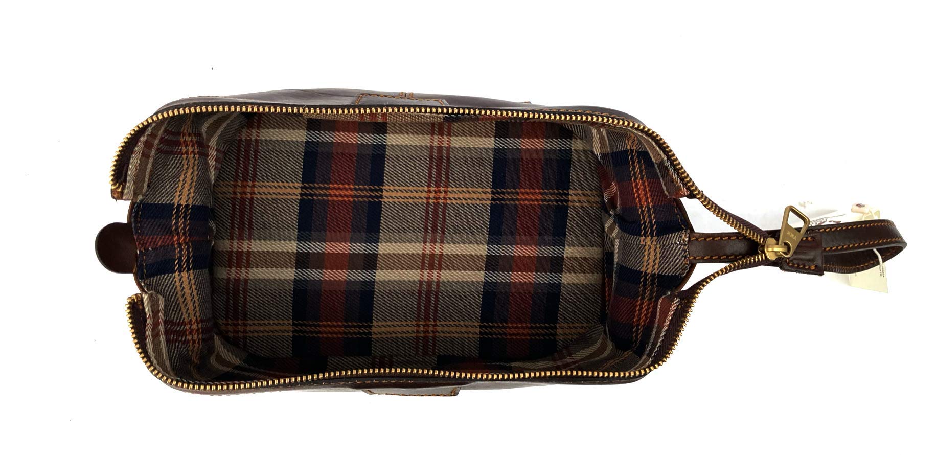 Beautycase Akcesoria Podróże Prawdziwej Skóry Ręcznie Tamponed Podwójne Dno Wzór BARDI Made in Italy, Głowa Moro
