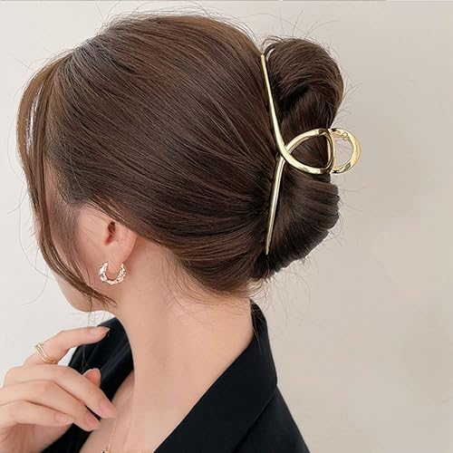 Miniatura 10 de Paquete de 6 pinzas grandes para cabello grueso, pinzas de metal extra grandes de 5.3 pulgadas para mujer, pinzas grandes para cabello grueso y