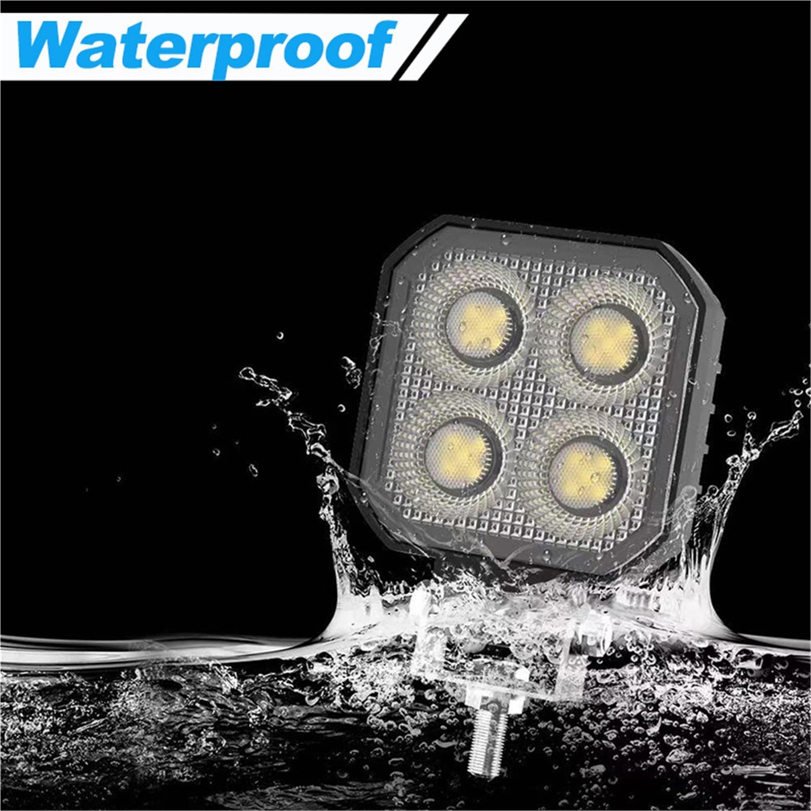 Bombilla Coche De 3 Pulgadas Y 4 LED Luz Trabajo Bombilla para coche | Reflector Rectangular Coche De 9-32V Y 18W Para Camión Barco Tractor ATV Todoterreno 4X4
