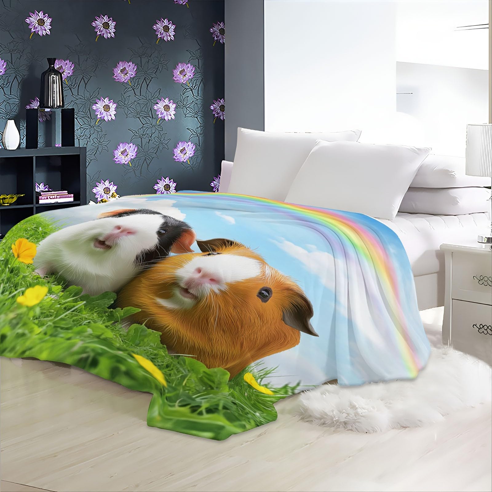 Animales Lindos Cielo Manta Ligera súper Suave y acogedora para la Cama Vistoso Mantas mullidas para sofá Cama sofá y Viajes 200 x 200 cm Manta cálida de Lujo para niños y Adultos